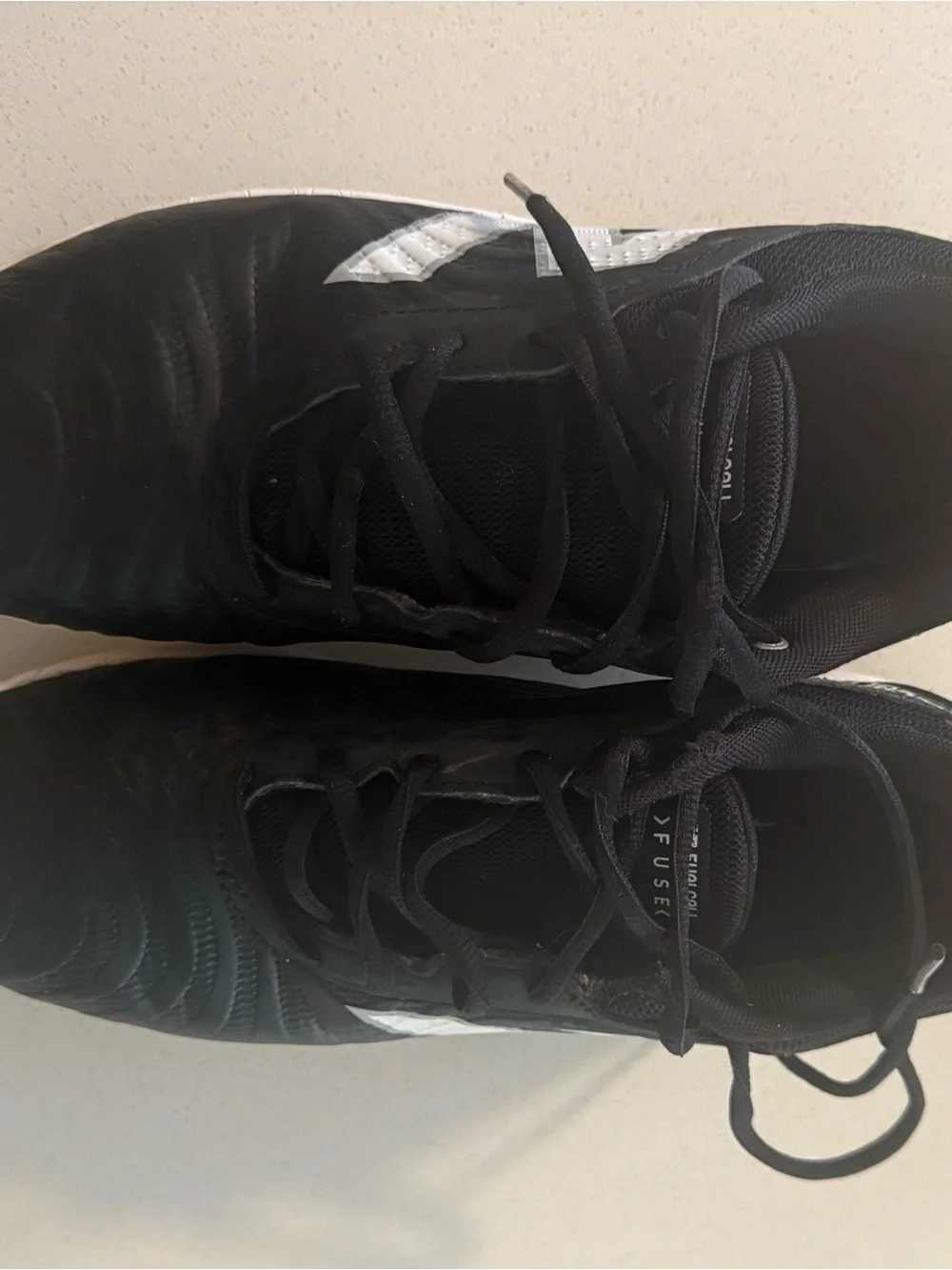 Black NB Cleats with White Insole Lettering great shape like new size M 8.5 W 10